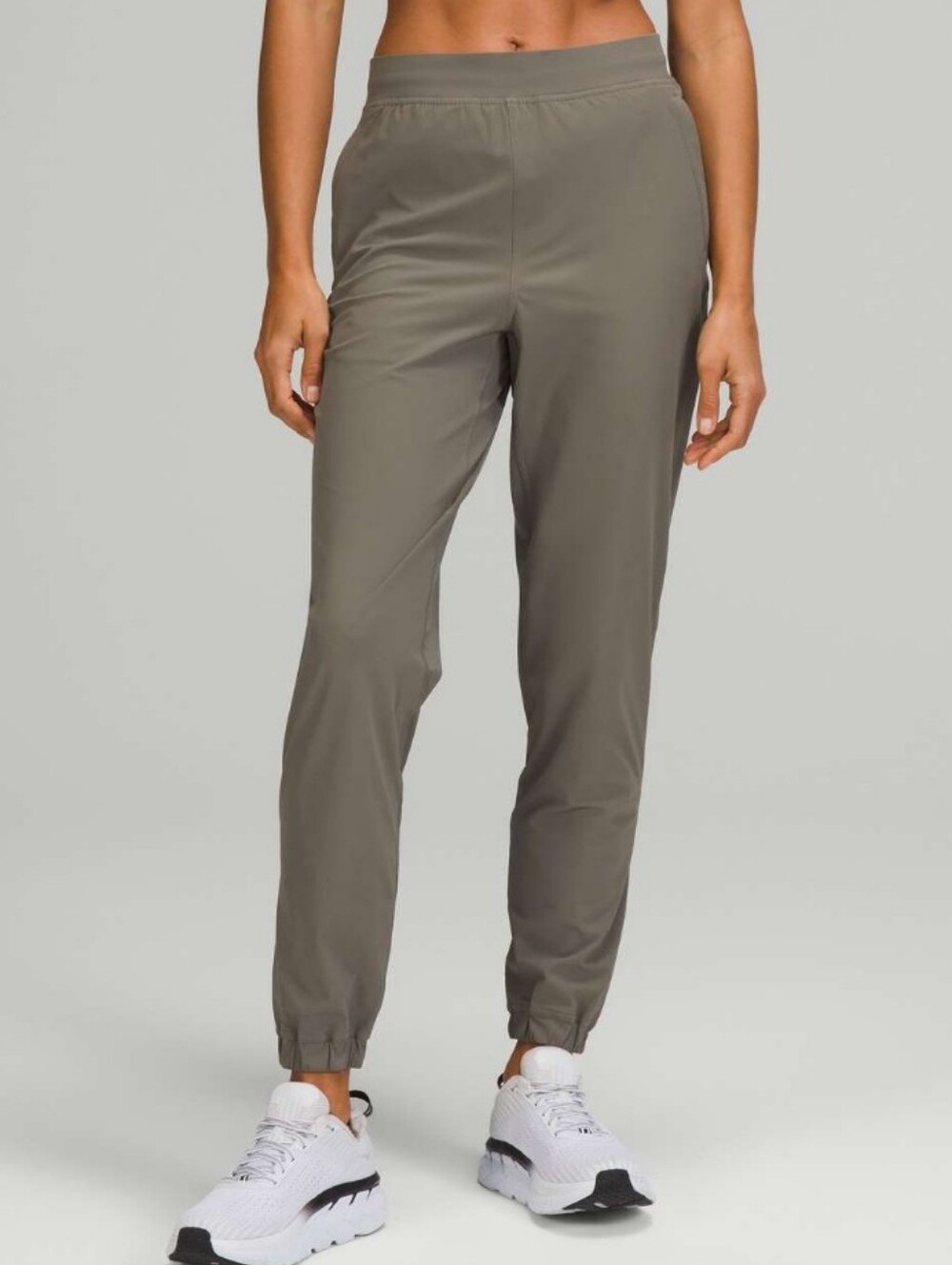 Lululemon Adapted State High Rise Jogger Size 0 Taupe Zip Ankle Pull On